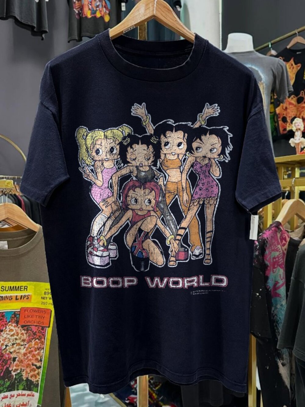 1998 Spice Girls X Boop World Girl Power Rare Navy T-Shirt
